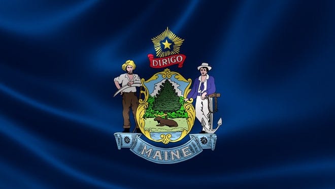 The state flag of Maine.