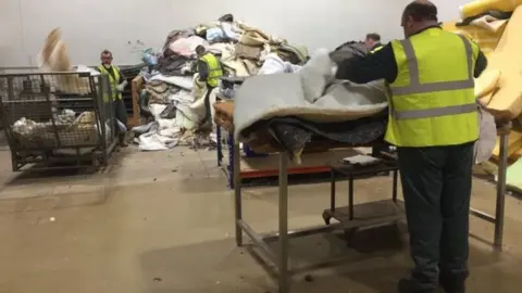 Recycled polyester at USEL is used to make socks and fleeces