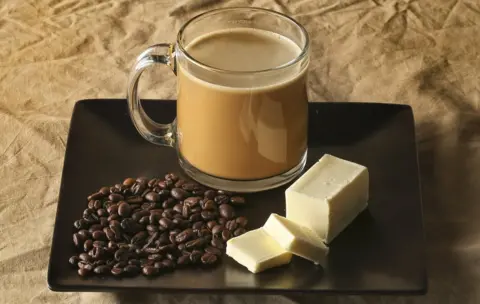 Getty Images A Bulletproof coffee style brew made with added butter