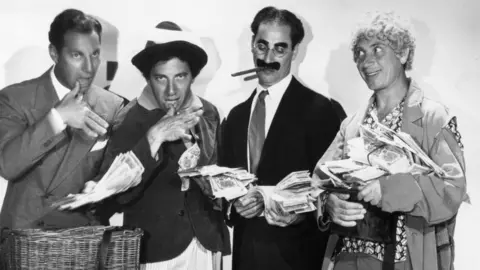 Getty Images Zeppo Marx with brothers Chico, Groucho and Harpo in 1933
