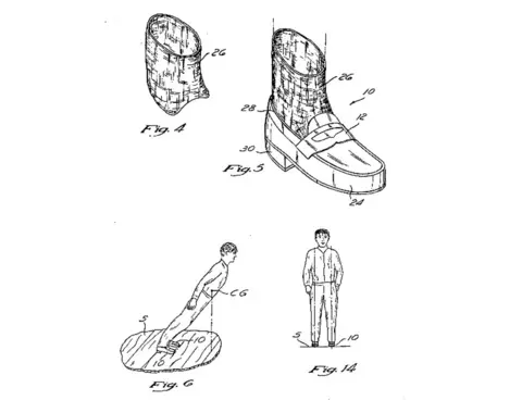 US Patent Office 'Anti-gravity shoe' drawing