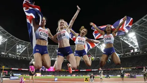 Reuters Britain's women's relay team
