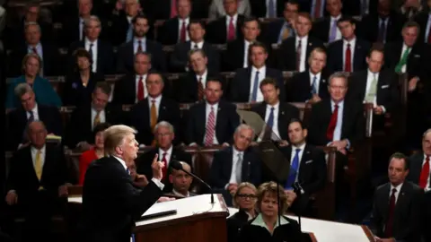 Getty Images Donald Trump addresses a joint session of the U.S. Congress