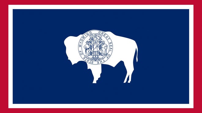 The Wyoming state flag.