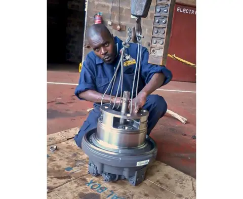 Wycliffe Ochieng back in his days at the Spencon plant