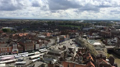 BBC Rooftop view of Boston, Lincolnshire
