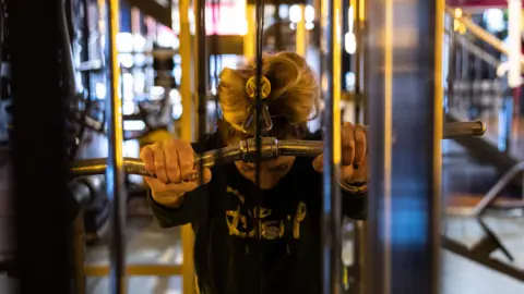 BBC/Nick Hartley  At the gym