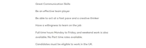 Job advert for Lauren's direct sales company