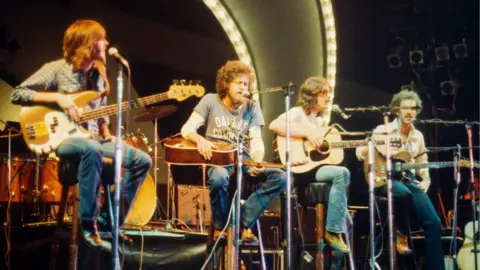 Getty Images (L-R) Randy Meisner, Don Henley, Glenn Frey and Bernie Leadon of The Eagles in 1973