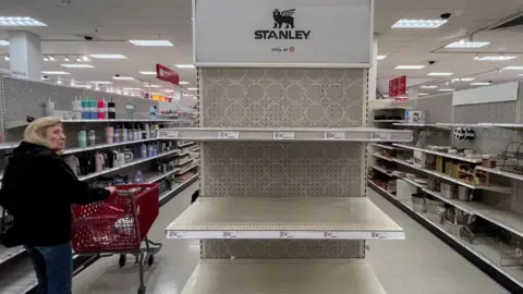 Getty Images Stanley cups have sold out across the US as a result of the craze