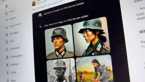 Google/ Gemini A selection of AI generated image of 1943 German soldiers