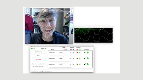 Rebecca Fiebrink The Wekinator can be used to create a musical controller that changes the sound (at right) using facial expressions (Credit: Rebecca Fiebrink)