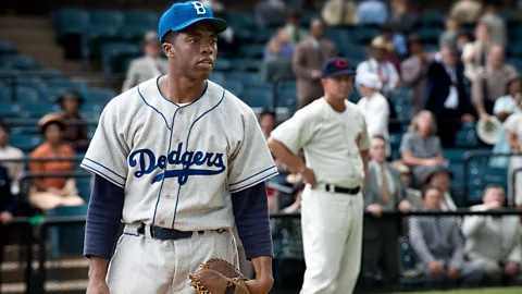 Alamy Boseman’s breakthrough role came in the 2013 film 42, in which he starred as baseball legend Jackie Robinson (Credit: Alamy)