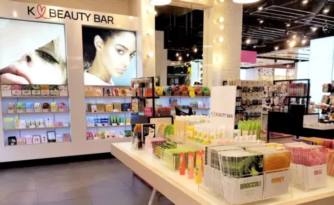 Jinmee Beauty/Topshop The K-Beauty Bar concession stand at Topshop, Oxford Street