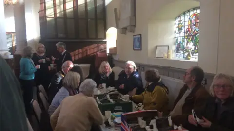 Guests eating pasties