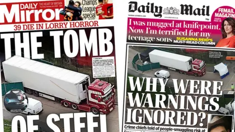 Daily Mirror and Daily Mail front pages