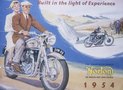 Getty Images Poster advertising Norton motor bikes