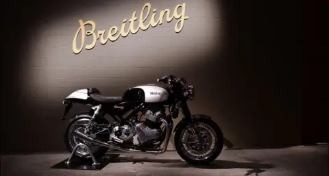 Getty Images Norton motorbike in display during the Breitling Baselworld Summit 2019