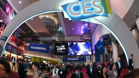 Getty Images Attendees walk through the Las Vegas Convention Center January 10, 2020