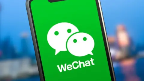 BBC WeChat logo on a smartphone