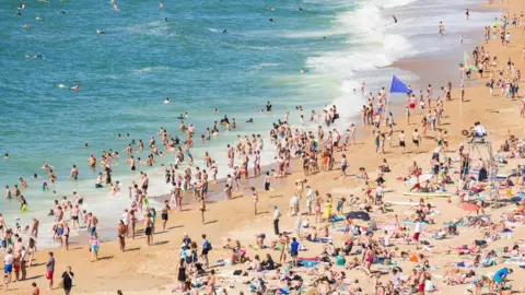 Getty Images File photo of a crowded beach in France
