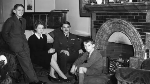 Getty Images Sir Frank Whittle, inventor of the turbojet engine, at his home with his wife and sons David (left) and Ian, Rugby, England, January 10th 1944