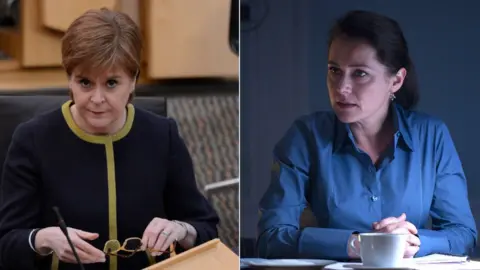 Getty Images and BBC Nicola Sturgeon and Borgen's Birgitte Nyborg