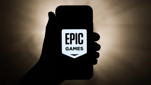 Getty Images Epic Games logo seen on an iPhone
