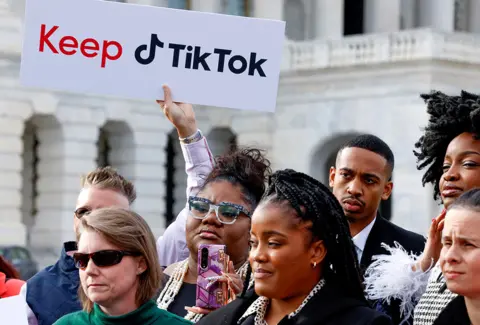 Reuters TikTok creators protest outside Congress