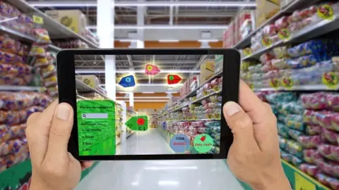 Getty Images Augmented reality concept in supermarket