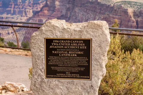 Alamy A plaque commemorating the 1956 mid-air crash over the Grand Canyon National Park