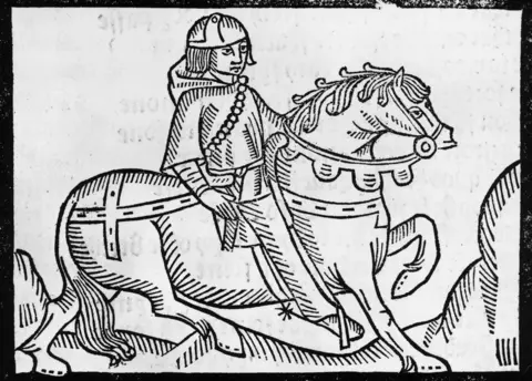 Getty Images A woodcut of the Shipman from Chaucer's Shipman's Tale, from Richard Pynson's 1492 edition