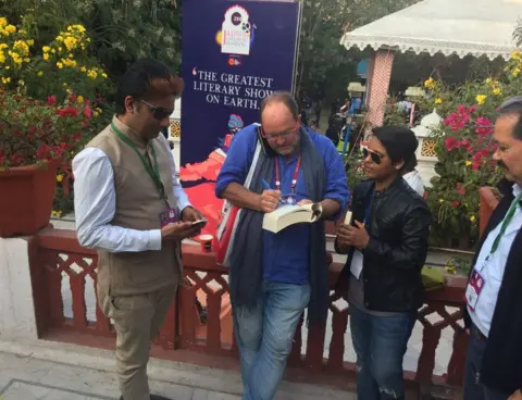 BBC William Dalrymple signing a book