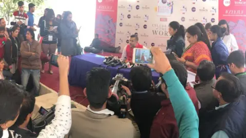 Chetan Bharat at press conference