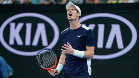 Getty Images Andy Murray in action in Australia against Roberto Bautista Agut