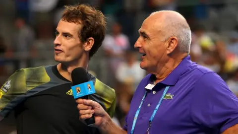 Getty Images Andy Murray interviewed at 2013 Australian Open