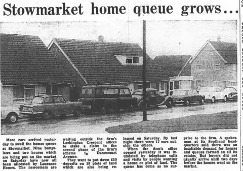 Suffolk Record Office A cutting from the newspaper in 1972