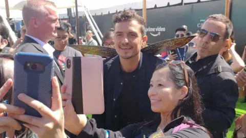 Orlando Bloom with fans