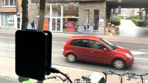 Telraam A sensor fitted in someone's home as part of the traffic study