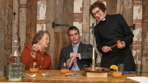 Alamy The most recent candle auction held at the Hinds Head pub in Aldermaston, UK, in November 2019 to sell the rights to a nearby piece of land for a three-year period