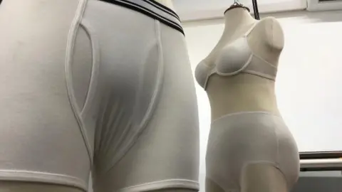 Plastic models wearing underwear
