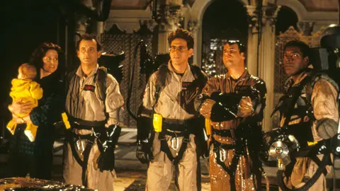 Alamy Sigourney Weaver, Bill Murray, Harold Ramis, Dan Aykroyd and Ernie Hudson in Ghostbusters