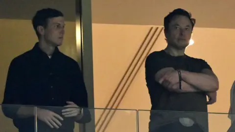 Getty Images Elon Musk (R) and Jared Kushner