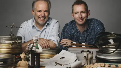 Aardman/Matt Crockett Co-directors Nick Park and Merlin Crossingham