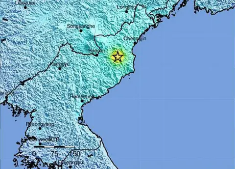 EPA/USGS USGS map showing site of tremor in North Korea