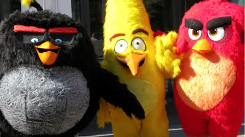 Reuters Angry Birds characters Bomb, Chuck and Red