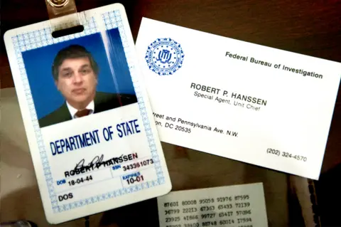 Getty Images Hanssen's identification and business card