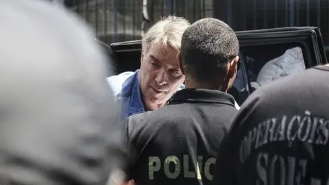 EPA Picture showing Eike Batista arriving at the Ary Franco prison in Rio de Janeiro, on 30 January, 2017.