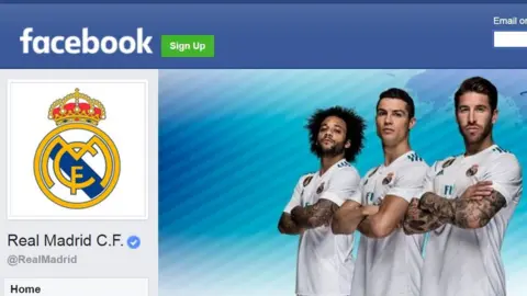 Facebook/Real Madrid Real Madrid main Facebook page