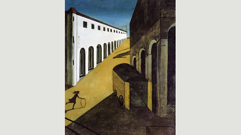 Alamy Again featuring a hoop, De Chirico’s Melancholy and Mystery of the Street abandons the usual weary seated figure for a collection of eerie vanishing points (Credit: Alamy)